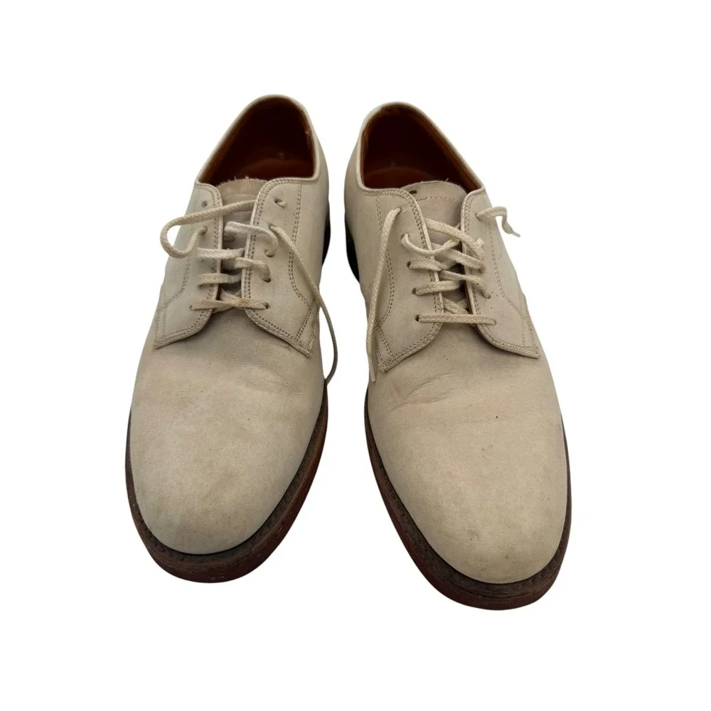 Cole Haan Traditionals Mens 8 B/AA  Buck Derby Shoes Cream 13010 USA Made